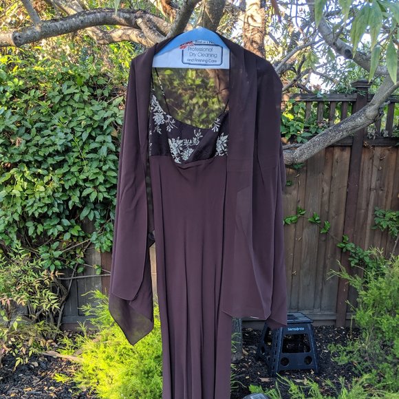 VINTAGE Odessa Silk Gown in Chocolate - Picture 8 of 8